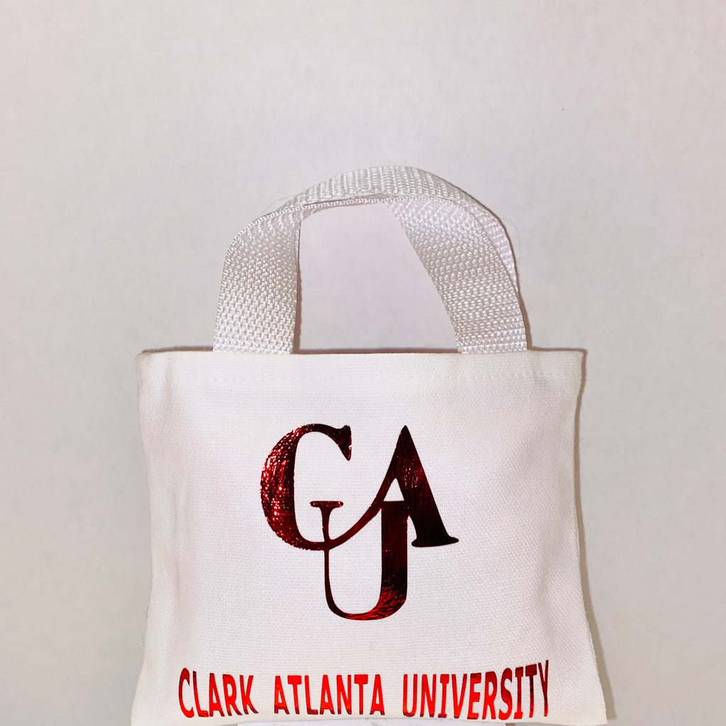 Mini White Clark Atlanta University Tote Bag